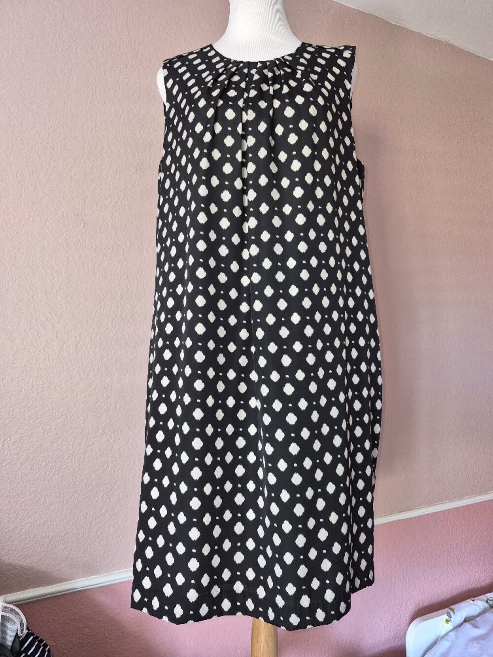 Joe Fresh Navy White Print Lined Dress Size XLarge NEW